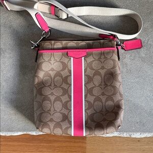 Coach Brown and Pink Crossbody Bag